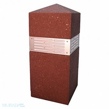 WAUSAU TILE Bollard Square 18in.Lx18in.Wx42in.H, 39UP92