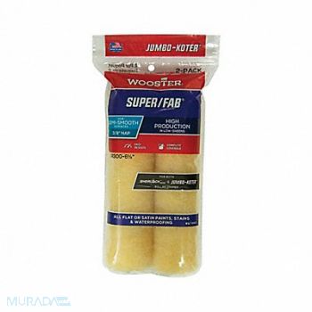 WOOSTER Mini Rollers 6 1/2 L 3/8 Nap Knit PK2, 39UU33