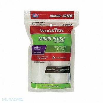 WOOSTER Mini Rollers 4 1/2 L 5/16 Nap PK2, 39UU53