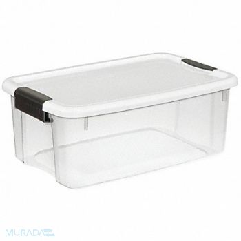 STERILITE Storage Tote Clear/White Polypropylene, 39UV72