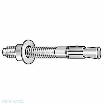 RED HEAD Wedge Anchor 3/4 -10 Steel 3/4 in PK10, 3A466