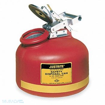 JUSTRITE Disposal Can 2 gal Red Polyethylene, 3AH67