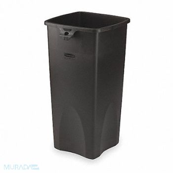 RUBBERMAID COMMERCIAL PRODUCTS Trash Can Square 23 gal Black, 3APV3