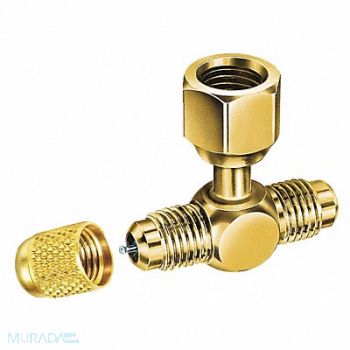 JB INDUSTRIES 1/4 Access Valve Tee w/ Flare Nut PK3, 3AXF6