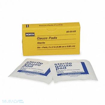 HONEYWELL Gauze Pad Sterile White Unitized PK6, 3AZ54