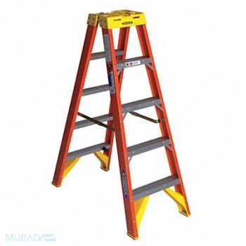 WERNER Twin Stepladder Fiberglass IA 5ft T6200, 3AZX6