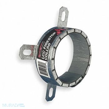 STI Firestop Pipe Collar Silv Steel 4.3 Dia., 3BE67