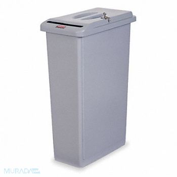 RUBBERMAID COMMERCIAL PRODUCTS Confidential Waste Container Gray 23gal., 3BU49