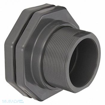 HAYWARD Bulkhead Tank Fitting EPDM 5 3/4 L PVC, 3CEH2