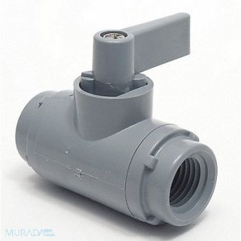GRAINGER APPROVED PVC Ball Valve Inline FNPT 1/4 in, 3CGE4