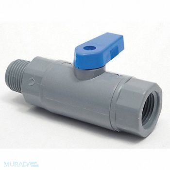 GRAINGER APPROVED PVC Ball Valve Inline FNPT x MNPT 3/8 in, 3CGK8