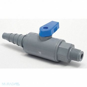 GRAINGER APPROVED PVC Ball Valve MNPT x Hose Barb 3/8 in, 3CGL8