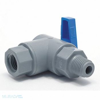 GRAINGER APPROVED PVC Ball Valve Angle FNPT x MNPT 1/4 in, 3CGT1