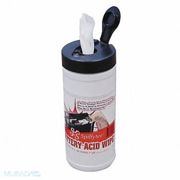 SPILFYTER Battery Acid Wipes 11 lb Pink PK12, 792VN5