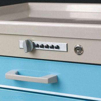 METRO Mechanical Push Button Lock w/Key Gray, 3CWC6