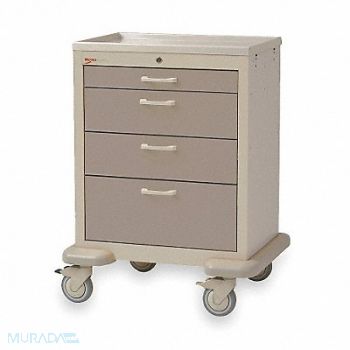 METRO Medical Cart Steel/Polymer Lt./Dk.Taupe, 3CWF6