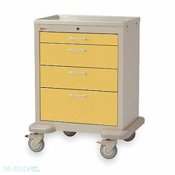 METRO Medical Cart Steel/Polymer Taupe/Yellow, 3CWG1