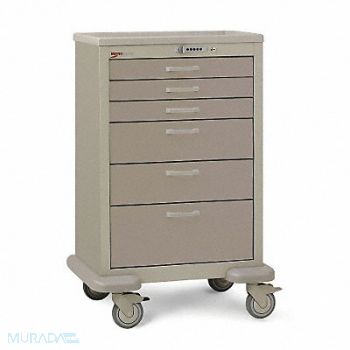 METRO Medical Cart Steel/Polymer Lt./Dk.Taupe, 3CWG7