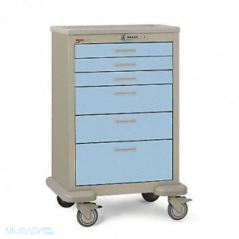 METRO Medical Cart Steel/Polymer Taupe/Blue, 3CWH1