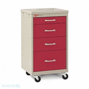 METRO Compact Cart Steel/Polymer Taupe/Red, 3CWJ6