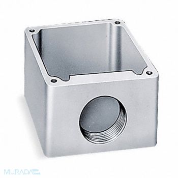HUBBELL Receptacle Box Cst Alum Slvr 4.59x2.72in, 3D076