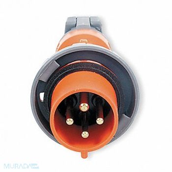 HUBBELL IEC Pin and Sleeve Plug 60 A Orange 3Pl, 6C584