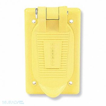 HUBBELL WIRING DEVICE-KELLEMS Weatherproof Cover Vertical Yellow, 3D194