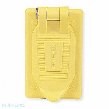 HUBBELL WIRING DEVICE-KELLEMS Weatherproof Cover Vertical Yellow, 3D195