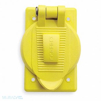 HUBBELL WIRING DEVICE-KELLEMS Weatherproof Cover Vertical Yellow, 3D257