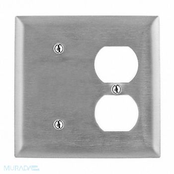 HUBBELL Dup/Blank Wll Plt Mid Silver 2Gng Brsh, 3D436