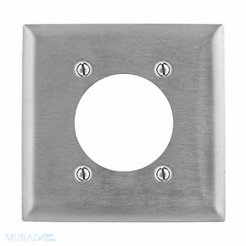HUBBELL Sng Recept Wll Plt Stnd Silver 2Gng Smth, 3D445