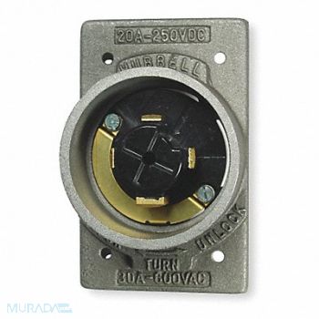 HUBBELL Flg LckInl 30 A Metallic Non-NEMA Steel, 3D505