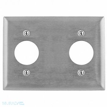 HUBBELL Dup Recept Wll Plt Stnd Silver 3Gng Brsh, 3D563