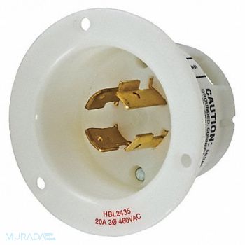 HUBBELL Flanged Locking Inlet Industrial 20, 3D572