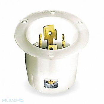 HUBBELL Flg LckInl 30 A White L19-30P Nylon, 3D645