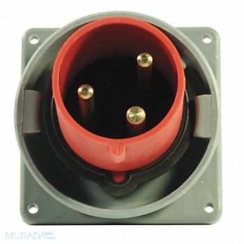 HUBBELL IEC Pin and Sleeve Inlet 100A 480V Red, 3D675