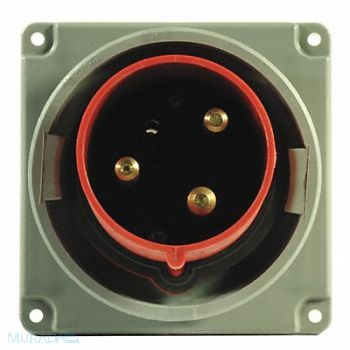 HUBBELL IEC Pin and Sleeve Inlet 20A 480V Red, 3D689