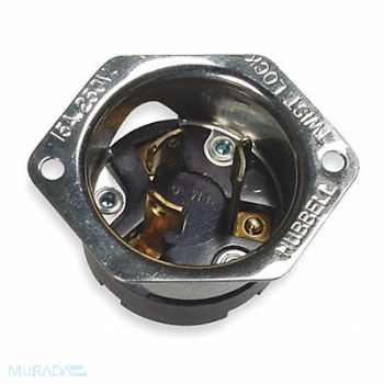 HUBBELL Flanged Locking Inlet White, 3D785