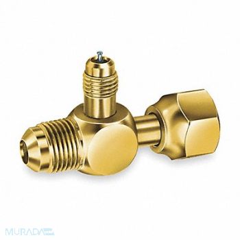 JB INDUSTRIES 1/4 Access Valve Tee w/ Flare Nut Brass, 3DXC9