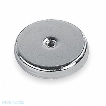 GRAINGER APPROVED Round Base Magnet Neodymium 48 lb Pull, 3DXX9