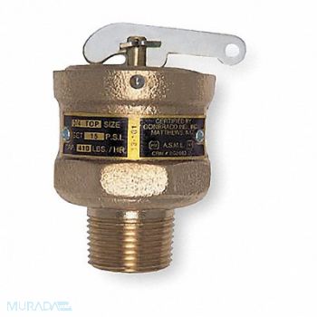 APOLLO Safety Relief Valve 3/4 In 10 psi Bronze, 3EEY7