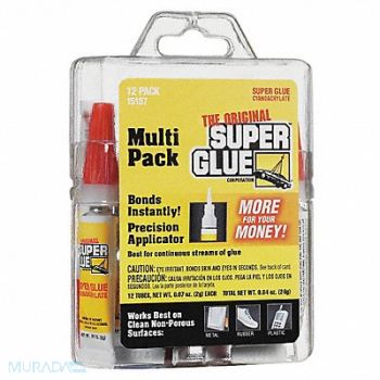SUPER GLUE Instant Adhesive 0.07 fl oz Tube PK12, 3EHP3