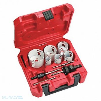 MILWAUKEE Hole Saw Kit Saw Range 3/4 to 2-1/2, 3EJD7