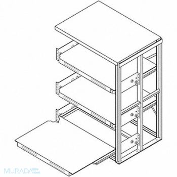 JARKE Roll Out Shelving 48inx84inx48in Add-On, 3FE74
