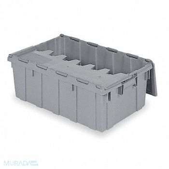 BUCKHORN Attached Lid Ctr Gray Solid Ind Grd Poly, 3FY72