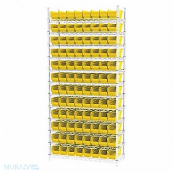 AKRO-MILS D5527 Bin Shlvng 14inx74inx36in Yellow, 3FYW8