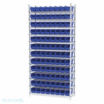 AKRO-MILS D5527 Bin Shlvng 14inx74inx36in Blue, 3FYW9