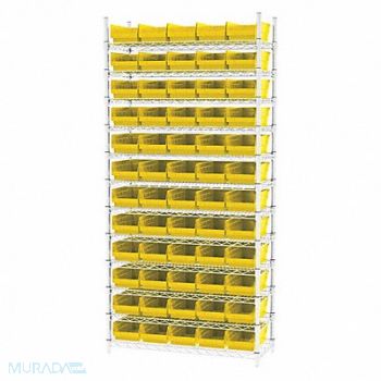 AKRO-MILS D5526 Bin Shlvng 14inx74inx36in Yellow, 3FYX4
