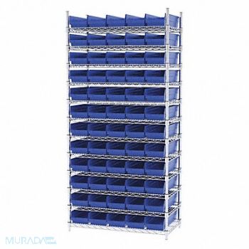 AKRO-MILS D5528 Bin Shlvng 18inx74inx36in Blue, 3FYY6