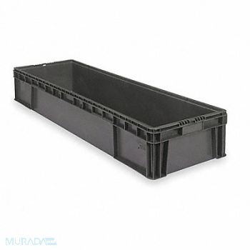 BUCKHORN Straight Wall Container Gray Solid HDPE, 3FZC2